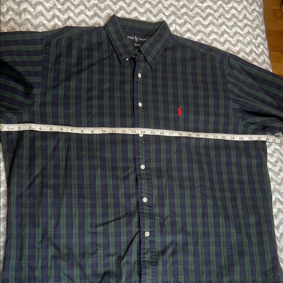 Ralph Lauren Yarmouth 100% Cotton Blue Green Plaid Button-Down sz 17.5-35 - Picture 8 of 10